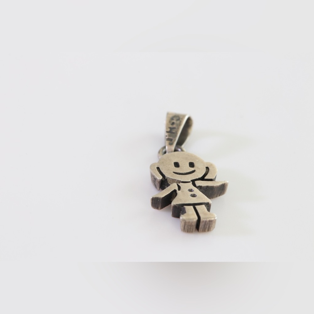 Vintage 925 Sterling Silver Girl Pendant Charm • Possibly Chile 1970s - Picture 6 of 9